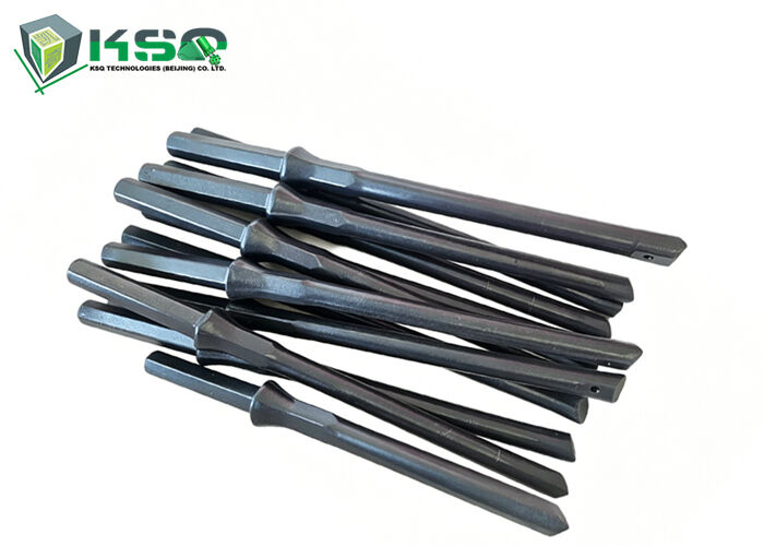 H19x108mm 길이 228mm 단조 고망간 육각 생크 일체형 드릴 로드 (경암 채굴 채석용)
