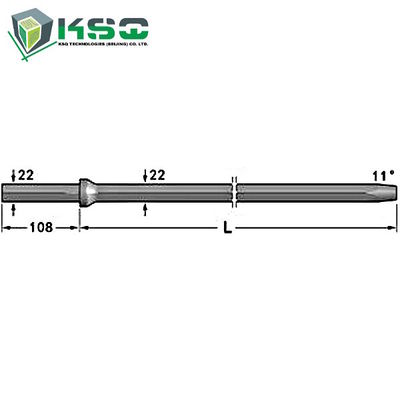 11° Hex Tapered Hardened Drill Rod , Shank Tungsten Carbide Drilling Rods
