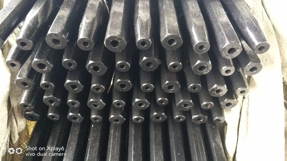 H25x159mm Steel Rock Drill Rod / Mining Tapered Hex Drill Rod 800mm-6100mm Length